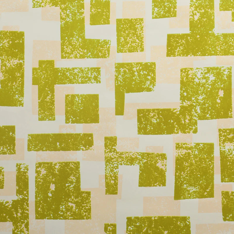 media image for Retro Blocks Velvet Flock Wallpaper in Lime/Beige by Burke Decor 273