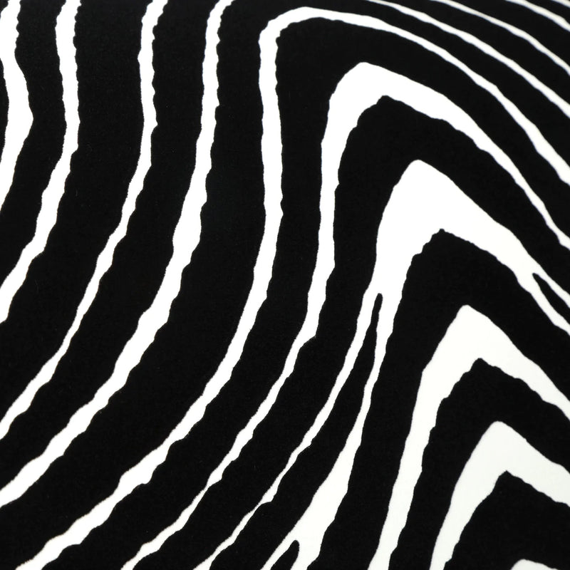 media image for Zebra Stripes Velvet Flock Wallpaper in Black/White by Burke Decor 297