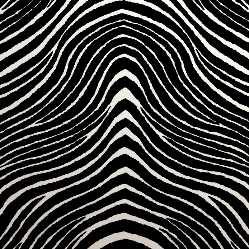 media image for Zebra Stripes Velvet Flock Wallpaper in Black/White by Burke Decor 233