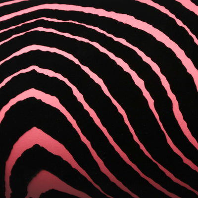 product image for Zebra Stripes Velvet Flock Wallpaper in Black/Pink by Burke Decor 14