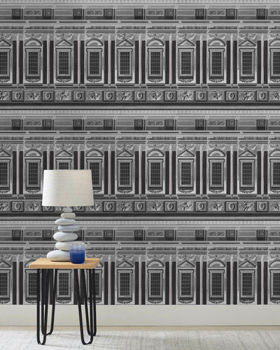 product image for Vaticano Wallpaper in Anthracite from the Histoire de L'Architecture Collection by Mind the Gap 33