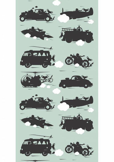 product image for Vehicles Kids Wallpaper in Green by KEK Amsterdam 28