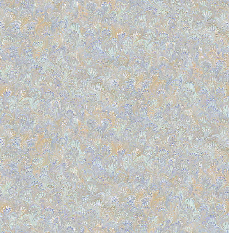 media image for Venetian Paper Wallpaper in Gold, Purple, and Blue from the Aerial Collection by Mayflower Wallpaper 242