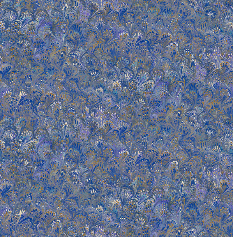 media image for Venetian Paper Wallpaper in Purple, Blue, and Gold from the Aerial Collection by Mayflower Wallpaper 249