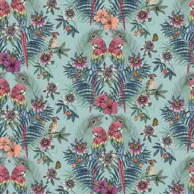 product image of sample ventura wallpaper in aqua from the daydreams collection by matthew williamson for osborne little 1 556