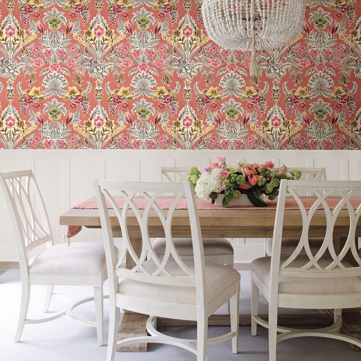 Shop Vera Floral Damask Wallpaper in Pink from the Bluebell Collection ...