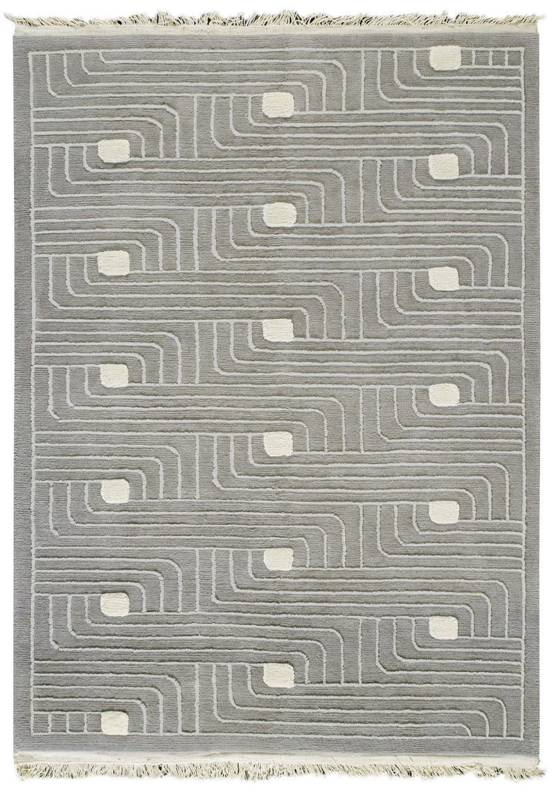 media image for Verona Collection Hand Woven Wool and Viscose Area Rug in Grey design by Mat the Basics 271