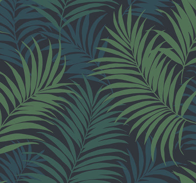 product image of sample via palma wallpaper in midnight blue and juniper from the luxe retreat collection by seabrook wallcoverings 1 547