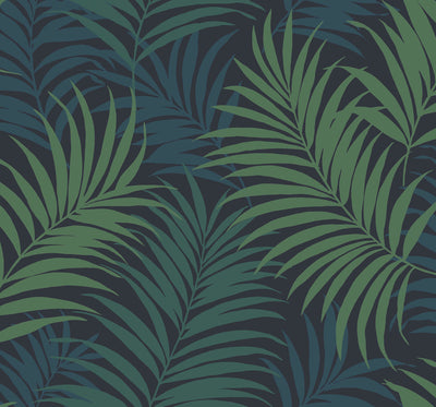 product image for Via Palma Wallpaper in Midnight Blue and Juniper from the Luxe Retreat Collection by Seabrook Wallcoverings 70