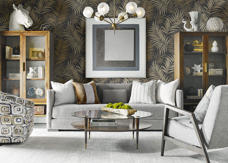 media image for Via Palma Wallpaper in Wrought Iron and Sand Dollar from the Luxe Retreat Collection by Seabrook Wallcoverings 270