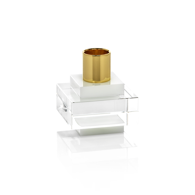 media image for Vianna Square Crystal Candle Holder in Various Colors 26