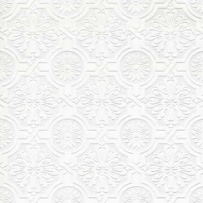 product image for Victorian White Tin Ceiling Paintable Wallpaper by Brewster Home Fashions 50