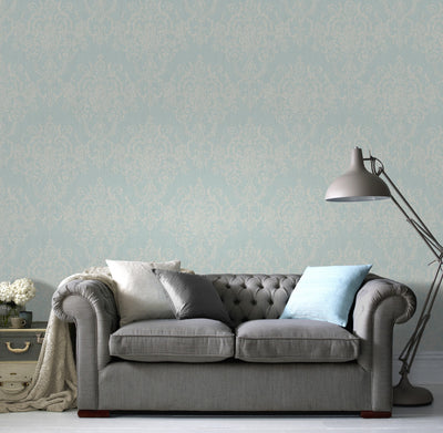 product image for Victorian Damask Wallpaper in Duck Egg from the Empress Collection by Graham & Brown 16