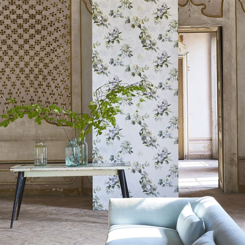 media image for Victorine Wallpaper in Cloud from the Mandora Collection by Designers Guild 210