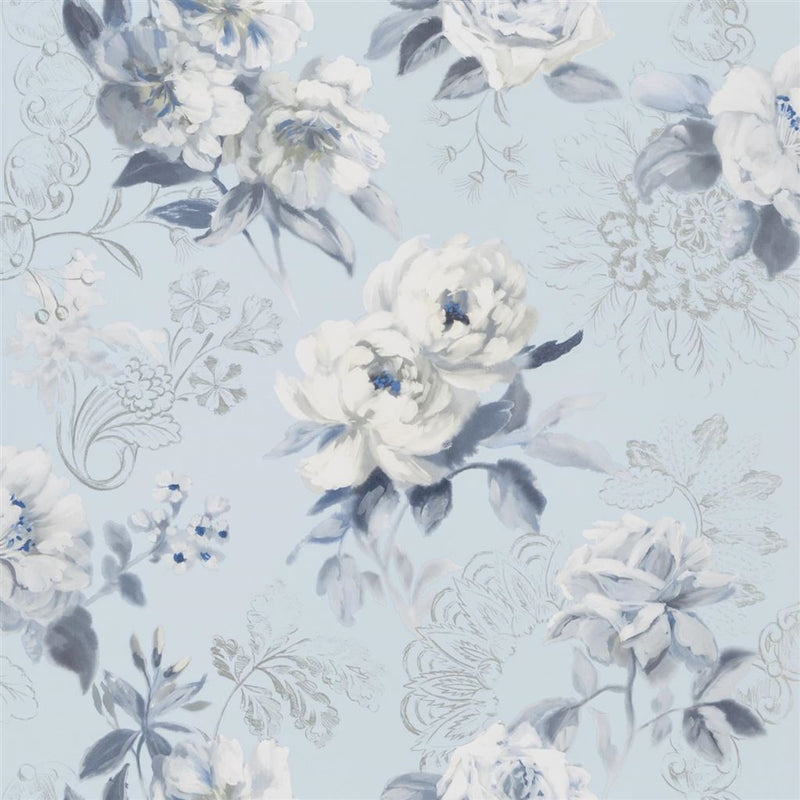media image for sample victorine wallpaper in cornflower from the mandora collection by designers guild 1 220