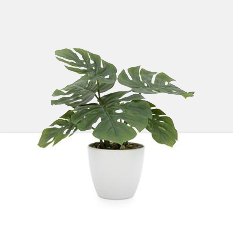 media image for villa 4 5 diameter faux potted 10 plant in monstera design by torre tagus 1 257