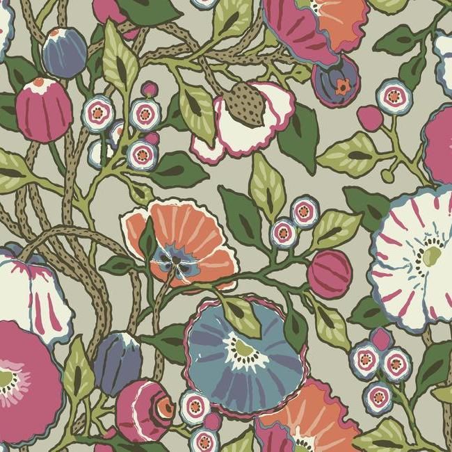 media image for Vincent Poppies Wallpaper in Brights from the Conservatory Collection by York Wallcoverings 22