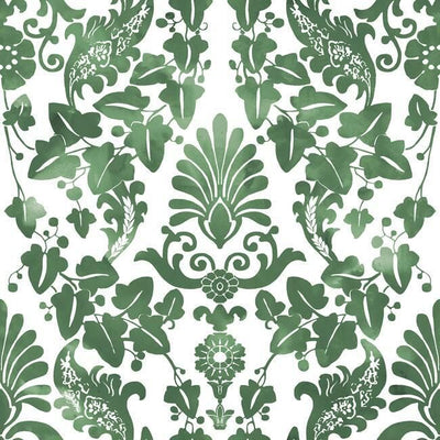 product image of sample vine damask peel stick wallpaper in green by roommates for york wallcoverings 1 535