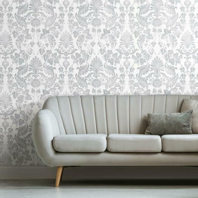 product image for Vine Damask Peel & Stick Wallpaper in Grey by RoomMates for York Wallcoverings 84