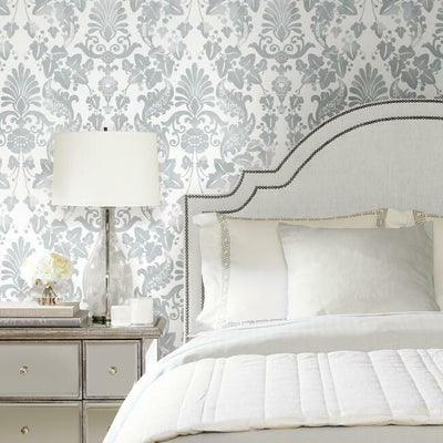 product image for Vine Damask Peel & Stick Wallpaper in Grey by RoomMates for York Wallcoverings 44