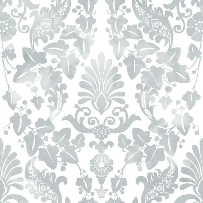 media image for Vine Damask Peel & Stick Wallpaper in Grey by RoomMates for York Wallcoverings 226