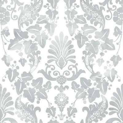 product image of sample vine damask peel stick wallpaper in grey by roommates for york wallcoverings 1 583