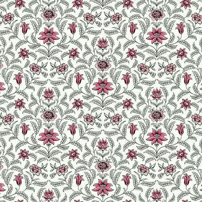 media image for Vintage Blooms Wallpaper in Red from the Grandmillennial Collection by York Wallcoverings 258