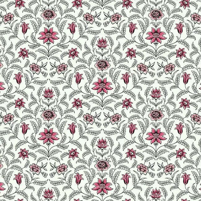 media image for sample vintage blooms wallpaper in red from the grandmillennial collection by york wallcoverings 1 232