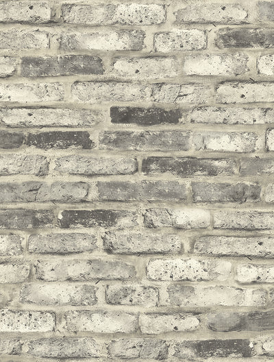 product image for Vintage Brick Wallpaper in Washed Grey from the Vintage Home 2 Collection by Wallquest 34