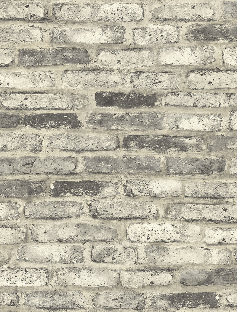 media image for Vintage Brick Wallpaper in Washed Grey from the Vintage Home 2 Collection by Wallquest 278