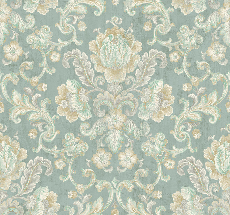 media image for sample vintage cameo wallpaper in seafoam from the vintage home 2 collection by wallquest 1 298