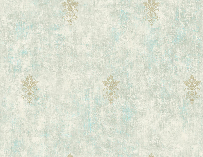 media image for Vintage Fleur de lis Wallpaper in Seafoam from the Vintage Home 2 Collection by Wallquest 217