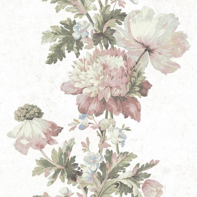 media image for sample vintage floral stripe peel stick wallpaper in pink by roommates for york wallcoverings 1 286