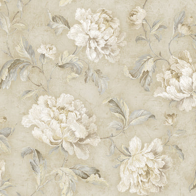 product image of sample vintage floral trail wallpaper in sand from the vintage home 2 collection by wallquest 1 564