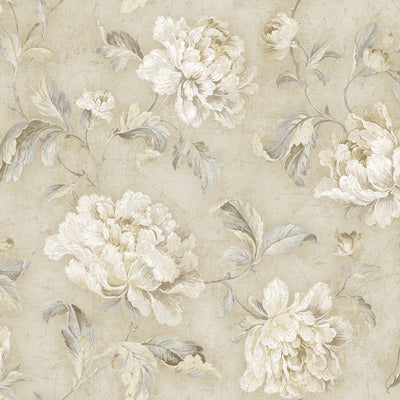 product image of sample vintage floral trail wallpaper in sand from the vintage home 2 collection by wallquest 1 549