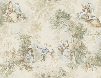 product image of sample vintage toile wallpaper in warm neutral from the vintage home 2 collection by wallquest 1 517