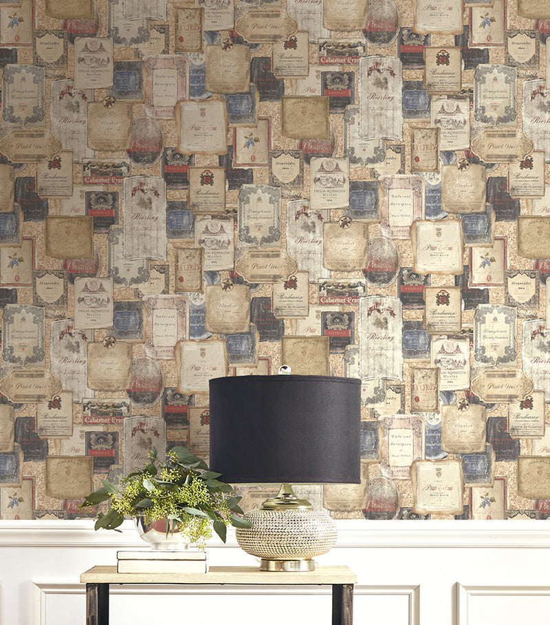 media image for Vintage Wine Wallpaper from the Vintage Home 2 Collection by Wallquest 247