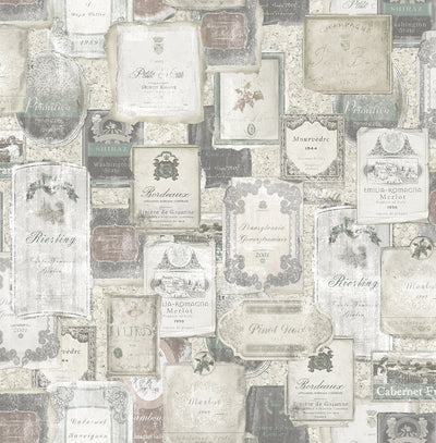 product image for Vintage Wine Wallpaper in Aged Neutral from the Vintage Home 2 Collection by Wallquest 76
