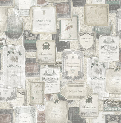 product image for Vintage Wine Wallpaper in Aged Neutral from the Vintage Home 2 Collection by Wallquest 74