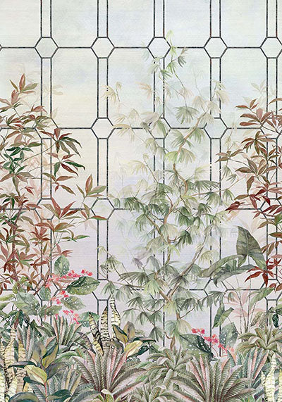 media image for katsura olive coral charcoal wallpaper from the empyrea collection by osborne little 2 222