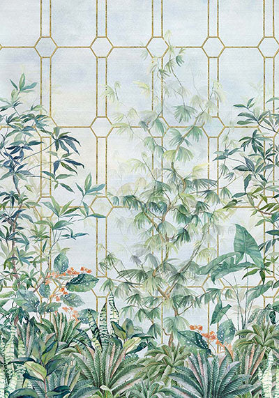 media image for Katsura Leaf Green Wallpaper from the Empyrea Collection by Osborne & Little 220