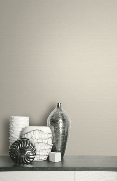 product image for Faux Grasscloth Effect Wallpaper in Light Beige 7