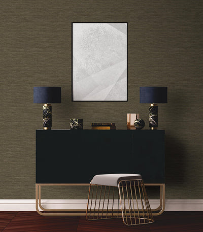 product image for Faux Grasscloth Effect Wallpaper in Brown  58