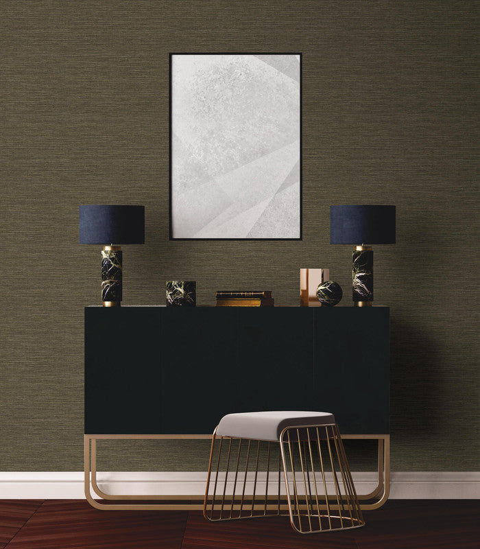 media image for Faux Grasscloth Effect Wallpaper in Brown  232