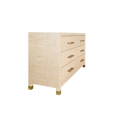 product image for six drawer chest with rattan wrapped handles by bd studio ii winchester nat 8 77