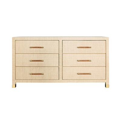 product image for six drawer chest with rattan wrapped handles by bd studio ii winchester nat 2 35