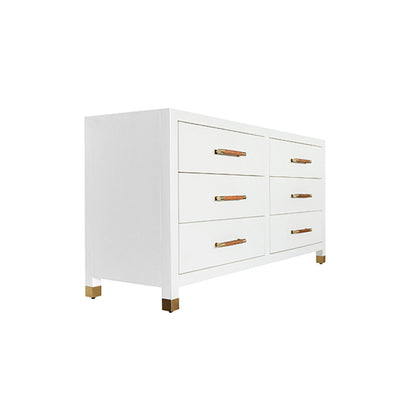 product image for six drawer chest with rattan wrapped handles by bd studio ii winchester nat 5 11