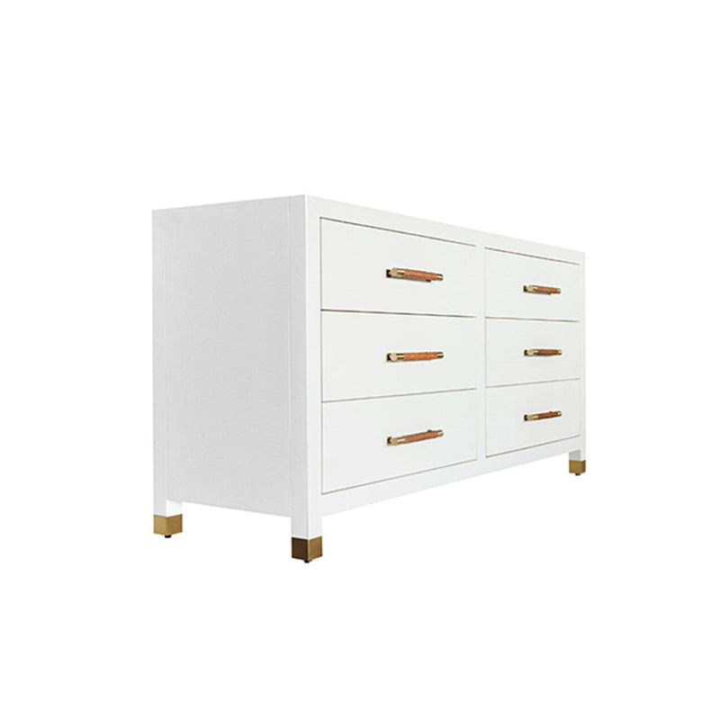media image for six drawer chest with rattan wrapped handles by bd studio ii winchester nat 5 226
