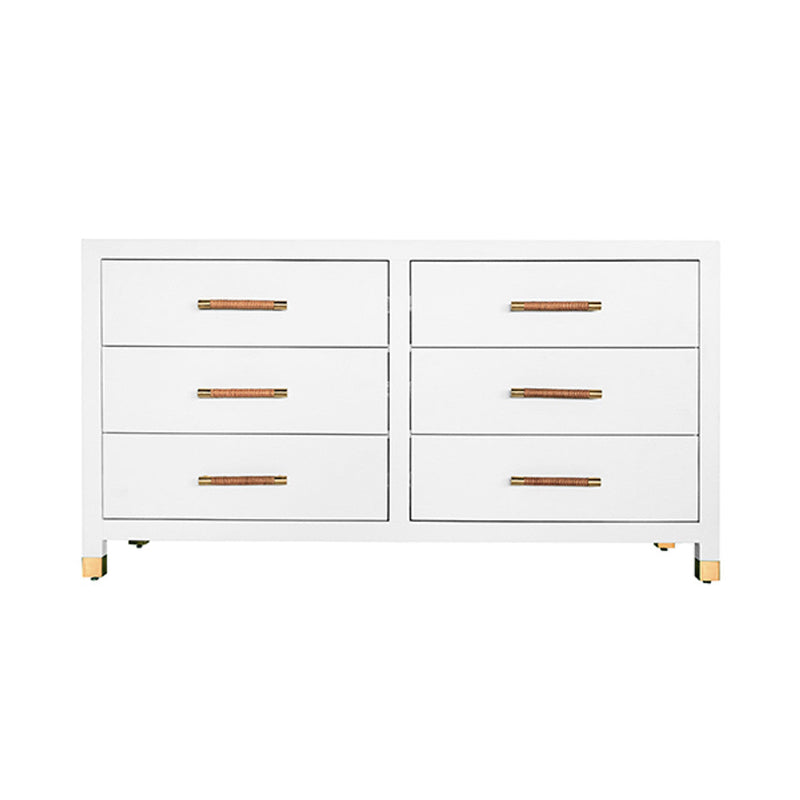 media image for six drawer chest with rattan wrapped handles by bd studio ii winchester nat 1 260