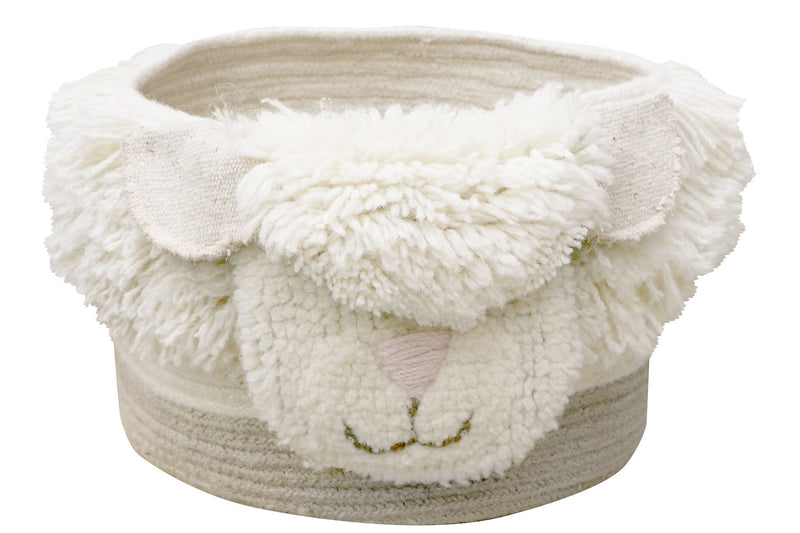 media image for pink nose sheep woolable basket by lorena canals wo bsk nose 1 295